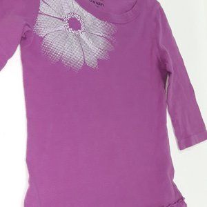 Purple & silver dress ruffled skirt & flower